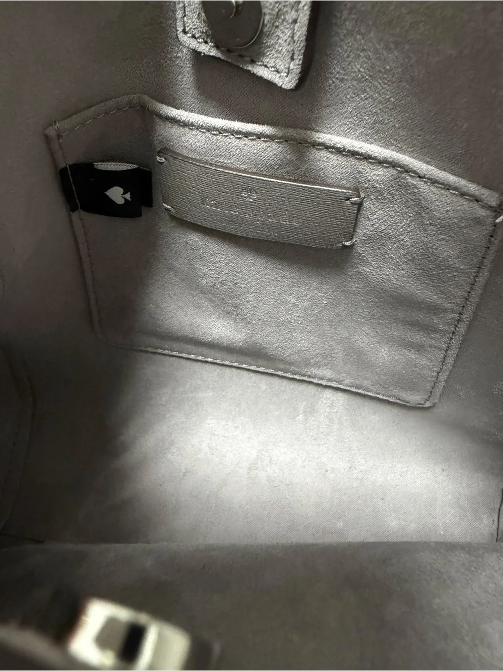 Kate Spade Solid Gray Suede Leather Satchel Handbag
